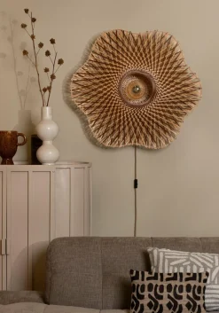 Good&Mojo Wandlamp Madura bamboe ø87x20cm naturel bruin L Outlet