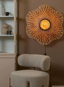 Good&Mojo Wandlamp Madura bamboe ø87x20cm naturel bruin L Outlet