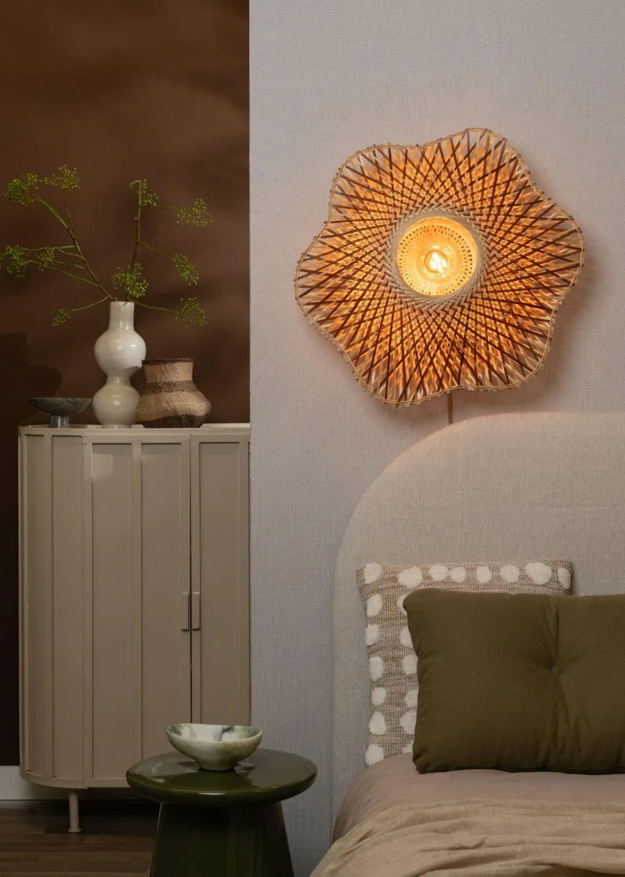Good&Mojo Wandlamp Madura bamboe ø60x15cm naturel bruin M