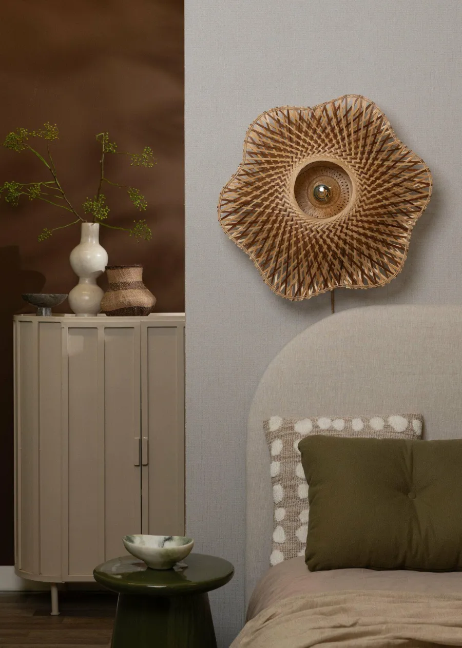 Good&Mojo Wandlamp Madura bamboe ø60x15cm naturel bruin M