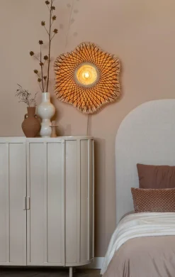 Good&Mojo Wandlamp Madura bamboe ø60x15cm naturel bruin M