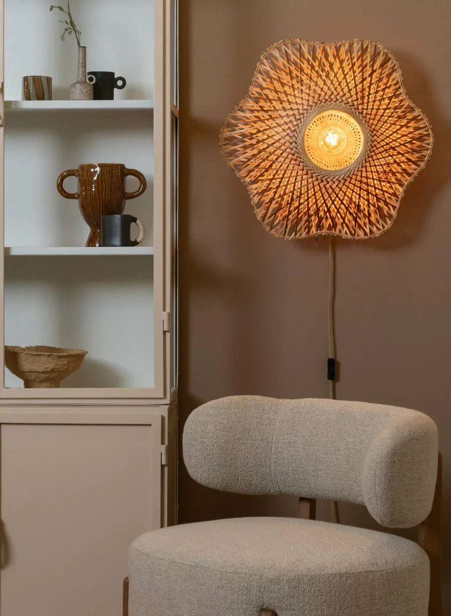 Good&Mojo Wandlamp Madura bamboe ø60x15cm naturel bruin M