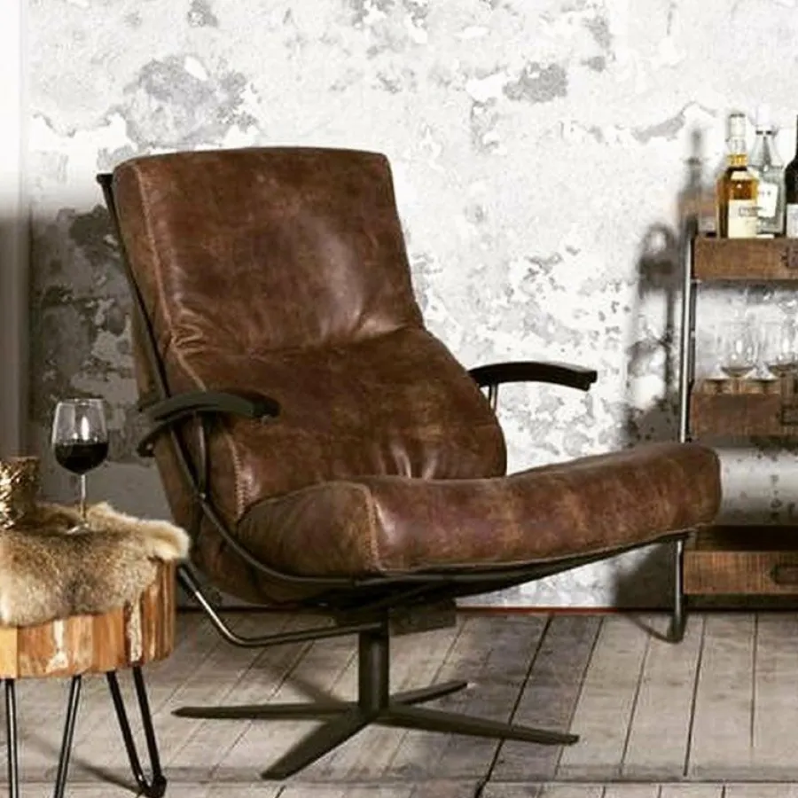 Het Anker Draaifauteuil Rasmus L60 met gestoffeerde armleuning Best
