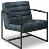 Het Anker Showroommodel Fauteuil Skipper Black & Blue vintage velvet New