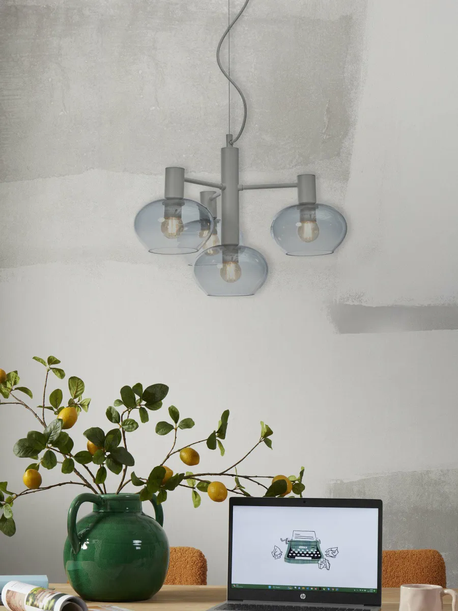 it's about RoMi Hanglamp Bologna 4-arm kleurverl. lichtgrijs Hot
