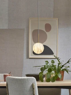 it's about RoMi Hanglamp glas/ijzer Carrara bol wit marmerprint/goud S Sale