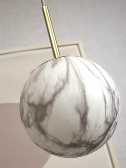it's about RoMi Hanglamp glas/ijzer Carrara bol wit marmerprint/goud S Sale