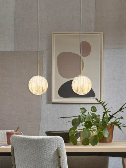 it's about RoMi Hanglamp glas/ijzer Carrara bol wit marmerprint/goud S Sale
