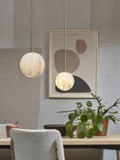 it's about RoMi Hanglamp glas/ijzer Carrara bol wit marmerprint/goud S Sale