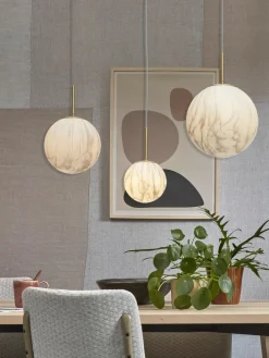 it's about RoMi Hanglamp glas/ijzer Carrara bol wit marmerprint/goud S Sale