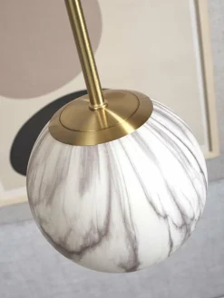 it's about RoMi Hanglamp glas/ijzer Carrara bol wit marmerprint/goud M Online