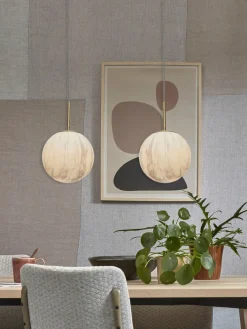 it's about RoMi Hanglamp glas/ijzer Carrara bol wit marmerprint/goud M Online
