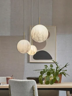 it's about RoMi Hanglamp glas/ijzer Carrara bol wit marmerprint/goud M Online