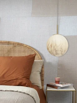 it's about RoMi Hanglamp glas/ijzer Carrara bol wit marmerprint/goud L Discount