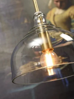 it's about RoMi Hanglamp glas Brussels Ø 20 transparant/goud rond Discount