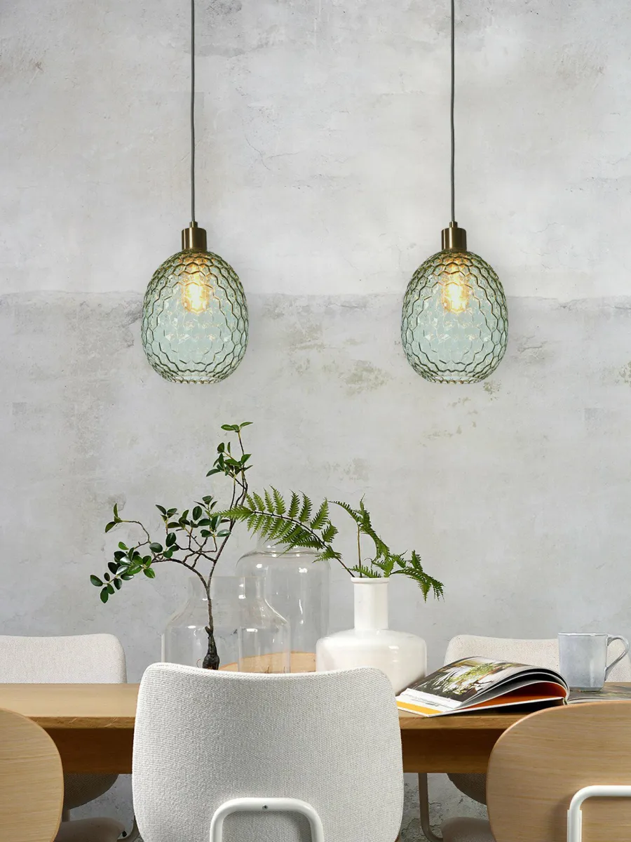 it's about RoMi Hanglamp glas Venice ovaal groen