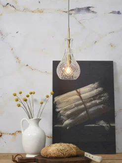 it's about RoMi Hanglamp glas Brussels Ø 14 transparant/goud druppel New