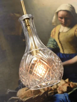 it's about RoMi Hanglamp glas Brussels Ø 14 transparant/goud druppel New
