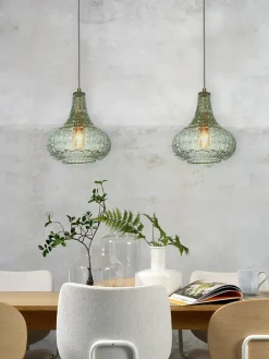 it's about RoMi Hanglamp glas Venice druppel groen Outlet