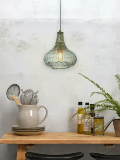 it's about RoMi Hanglamp glas Venice druppel groen Outlet