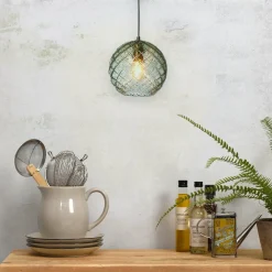 it's about RoMi Hanglamp glas Venice bol groen Outlet