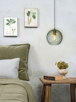 it's about RoMi Hanglamp glas Venice bol groen Outlet