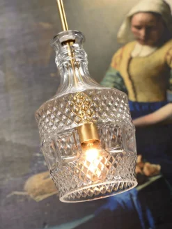 it's about RoMi Hanglamp glas Brussels Ø 13 transparant/goud rechtvormig Best