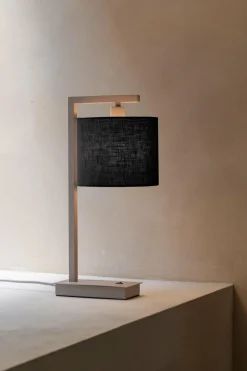 it's about RoMi Tafellamp Boston zand/kap 1815 zwart Sale