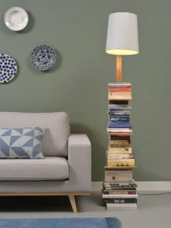 it's about RoMi Vloerlamp ijzer/hout Cambridge voor boeken naturel/ wit Discount