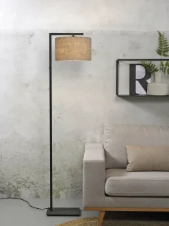 it's about RoMi Vloerlamp ijzer/zwart Boston donker linnen Hot