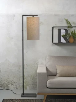 it's about RoMi Vloerlamp ijzer/zwart Boston donker linnen New