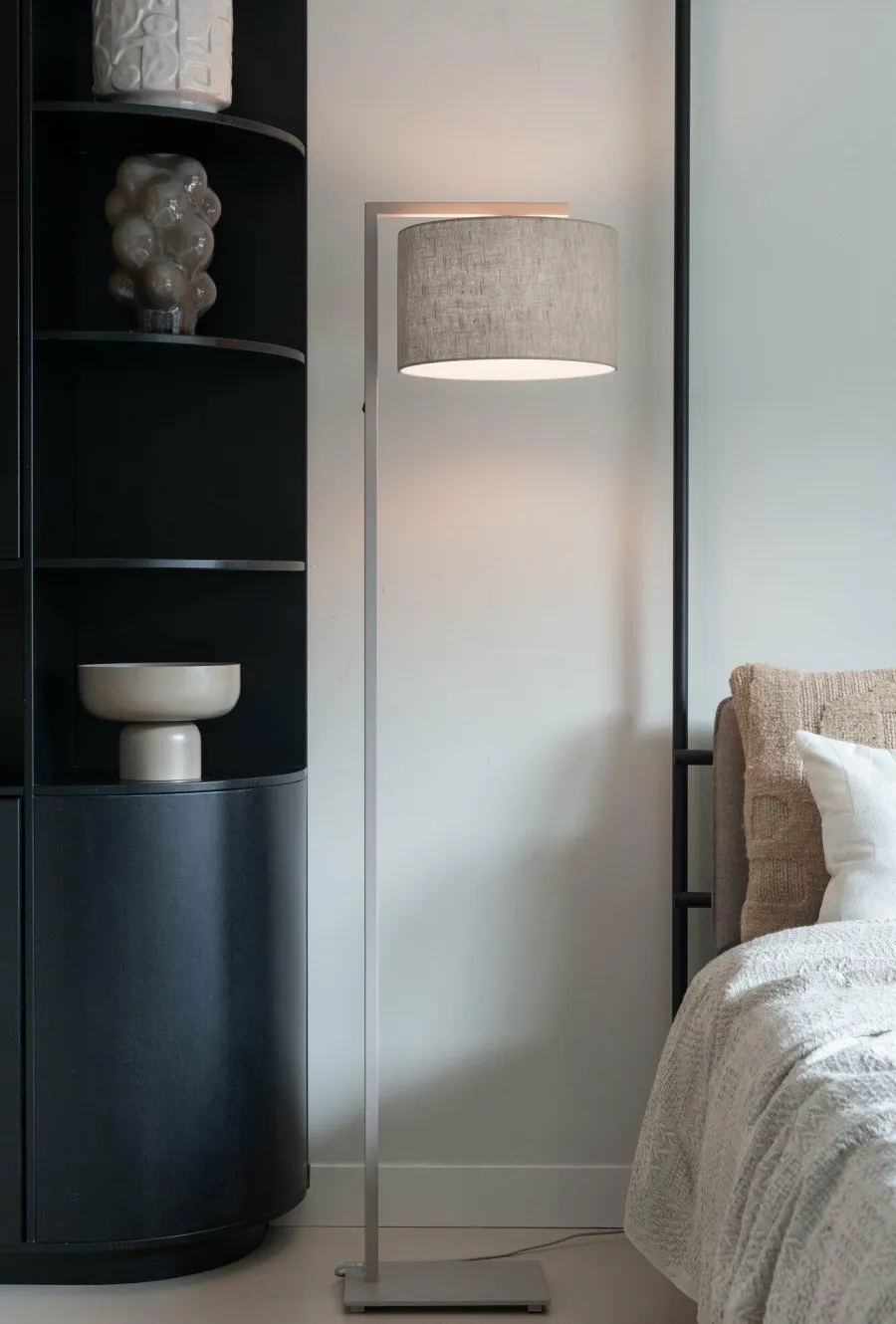 it's about RoMi Vloerlamp Boston zand/kap 3220 linnen donker Clearance