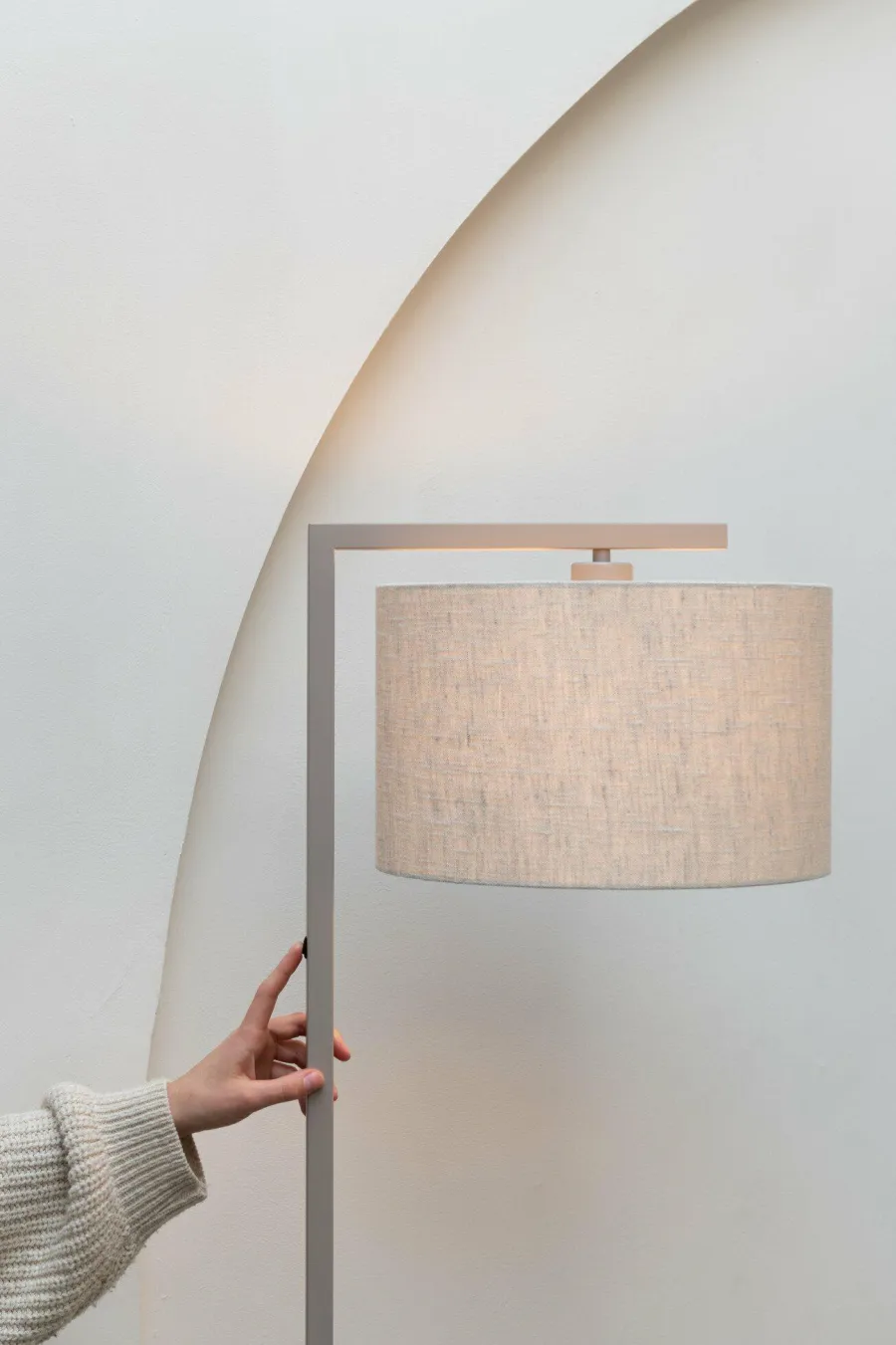 it's about RoMi Vloerlamp Boston zand/kap 3220 linnen donker Clearance