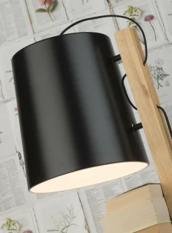 it's about RoMi Vloerlamp ijzer/hout Cambridge voor boeken naturel/ zwart Best