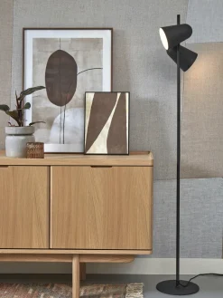 it's about RoMi Vloerlamp ijzer Salamanca 2 kappen h.145 kap Ø16 zwart New