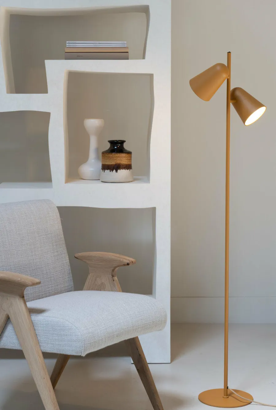 it's about RoMi Vloerlamp Salamanca 2-kap mosterd Online