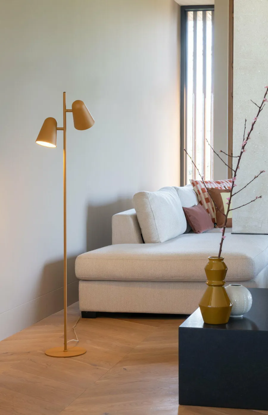 it's about RoMi Vloerlamp Salamanca 2-kap mosterd Online