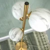 it's about RoMi Voerlamp glas/ijzer Carrara 3-bol wit marmerprint/goud Outlet