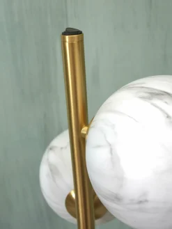 it's about RoMi Voerlamp glas/ijzer Carrara 3-bol wit marmerprint/goud Outlet