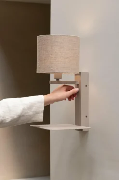 it's about RoMi Wandlamp Florence zand/kap 1815 linnen licht Online