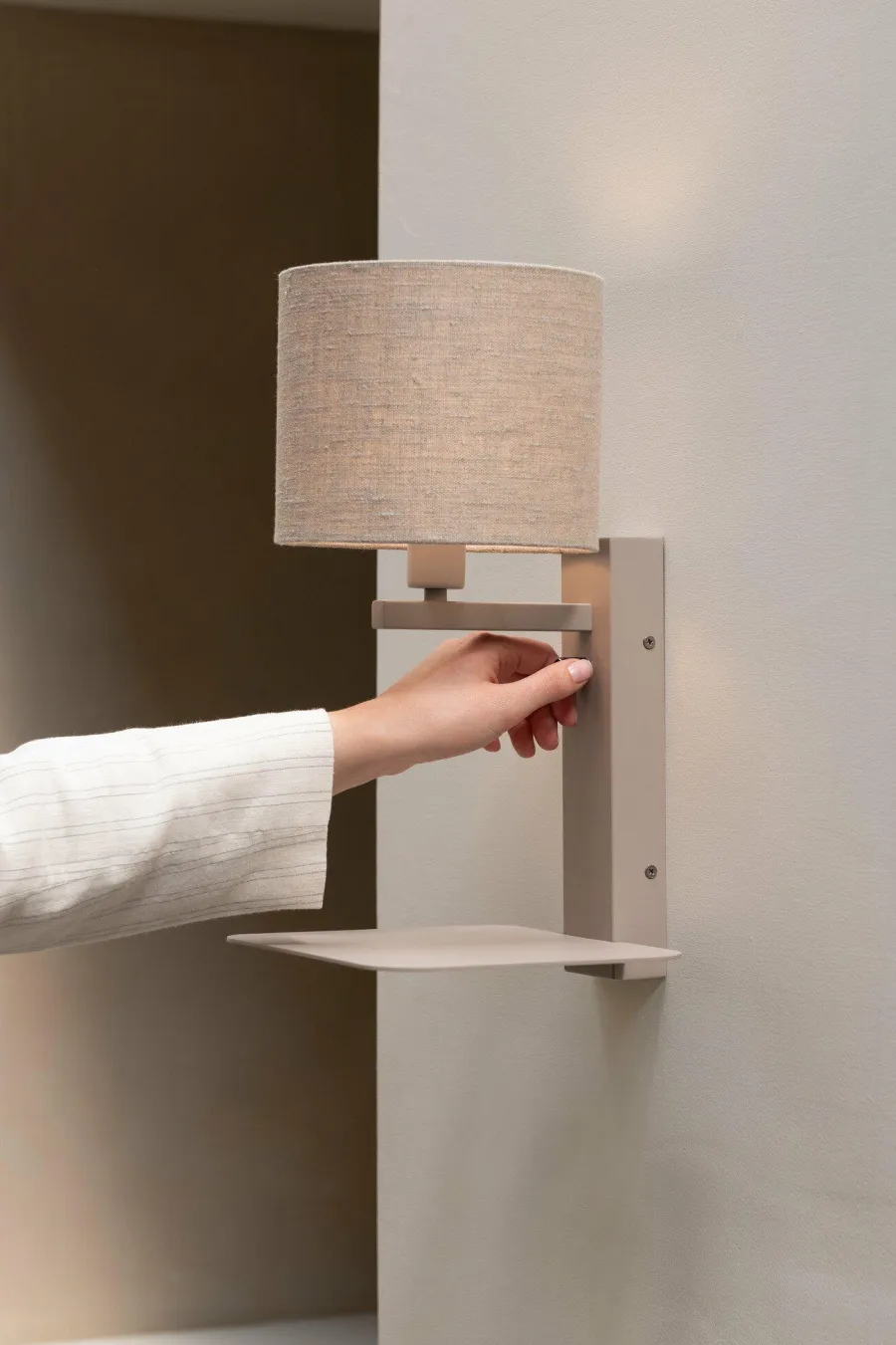 it's about RoMi Wandlamp Florence zand/kap 1815 linnen licht Online