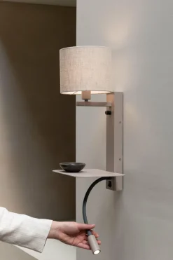 it's about RoMi Wandlamp Florence+leeslamp zand/kap 1815 linnen licht Best