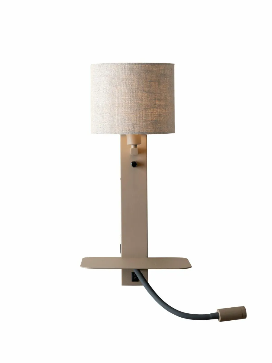 it's about RoMi Wandlamp Florence+leeslamp zand/kap 1815 linnen licht Best