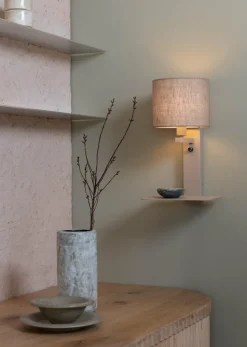 it's about RoMi Wandlamp Florence zand/kap 1815 linnen donker New