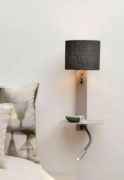 it's about RoMi Wandlamp Florence+leeslamp zand/kap 1815 zwart Sale