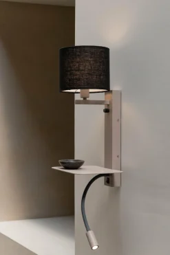 it's about RoMi Wandlamp Florence+leeslamp zand/kap 1815 zwart Sale