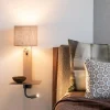 it's about RoMi Wandlamp Florence+leeslamp zand/kap 1815 linnen donker Outlet