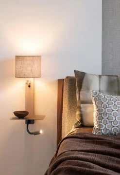 it's about RoMi Wandlamp Florence+leeslamp zand/kap 1815 linnen donker Outlet