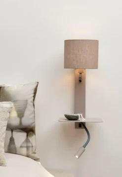 it's about RoMi Wandlamp Florence+leeslamp zand/kap 1815 linnen donker Outlet