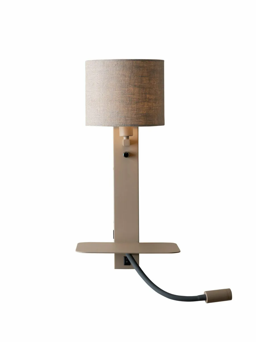 it's about RoMi Wandlamp Florence+leeslamp zand/kap 1815 linnen donker Outlet